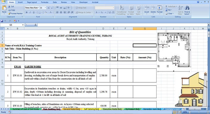 How to set up the Bill of Quantity (BOQ) of any construction work