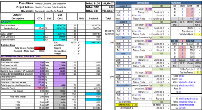 microsoft excel cost estimate template free download