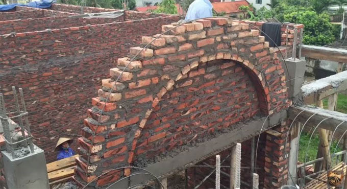 How to build a curved brick wall step by step