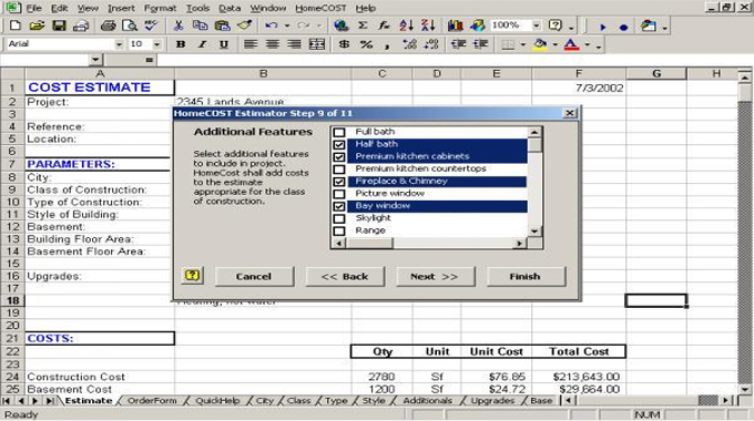 Software for HomeCOST Estimator